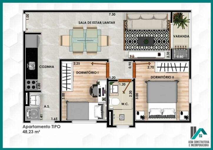 Apartamento, 2 quartos, 48 m² - Foto 10